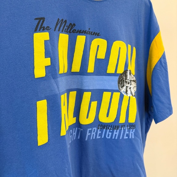 Disney Parks Star Wars Millennium Falcon T-Shirt Blue Unisex XL Graphic Print - Picture 2 of 8